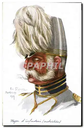 Cartes postales Fantaisie Illustrateur Dupuis Militaria Major d&#39infanterie autrichien