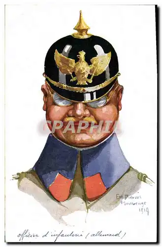 Ansichtskarte AK Fantaisie Illustrateur Dupuis Militaria Officier d&#39infanterie allemand