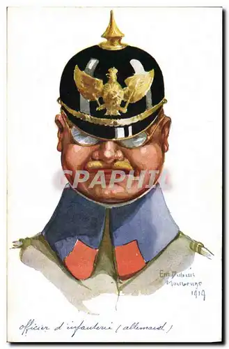 Ansichtskarte AK Fantaisie Illustrateur Dupuis Militaria Officier d&#39infanterie allemand