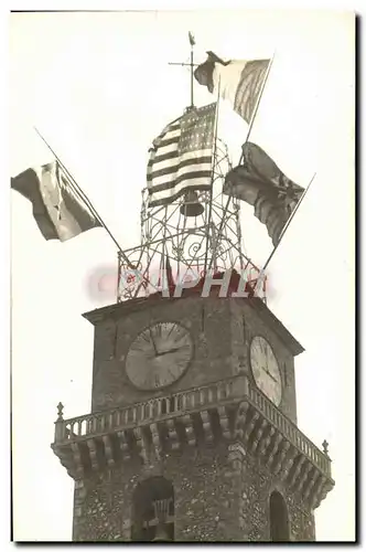 Cartes postales Fetes de la Victoire 28 juin 14 juillet 1919 Militaria Tour Drapeaux Fer forge