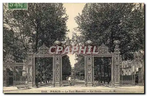 Cartes postales Paris Le Parc Monceau La grille