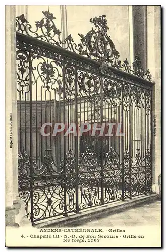 Ansichtskarte AK Amiens Cathedrale Grilles Chapelle ND de Bon Secours Grille en fer forge