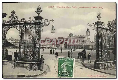 Cartes postales Nancy Place Stanislas Grilles Jean Lamour