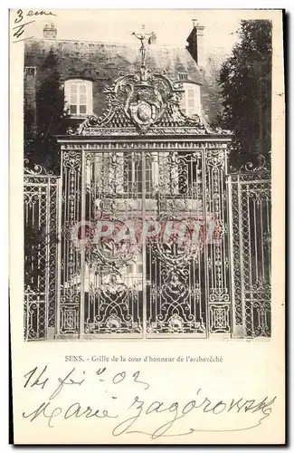 Cartes postales Sens Grille de la cour d&#39honneur de l&#39archeveche