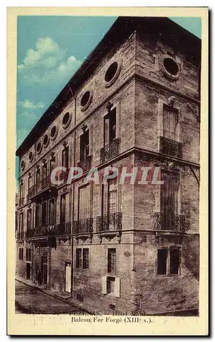 Cartes postales Tezenas Hotel Malbran Balcon fer forge