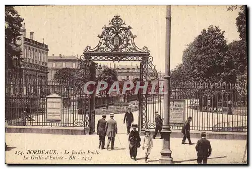 Cartes postales Bordeaux Le jardin public La grille d&#39entree