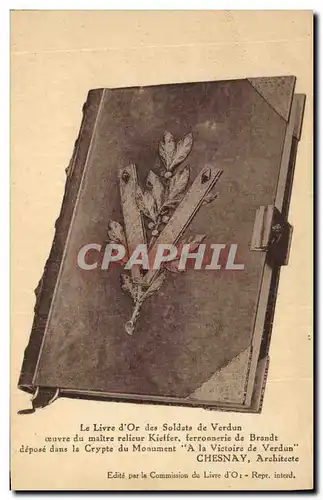 Ansichtskarte AK Le Livre d&#39Or des soldats de Verdun Maitre relieur Kieffer ferronerie de Brandt