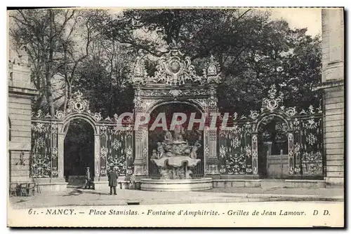 Cartes postales Nancy Place Stanislas Fontaine d&#39Amphitrite Grilles de Jean Lamour