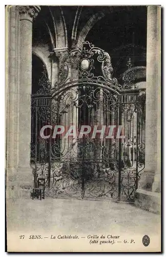 Cartes postales Sens La cathedrale Grille du choeur