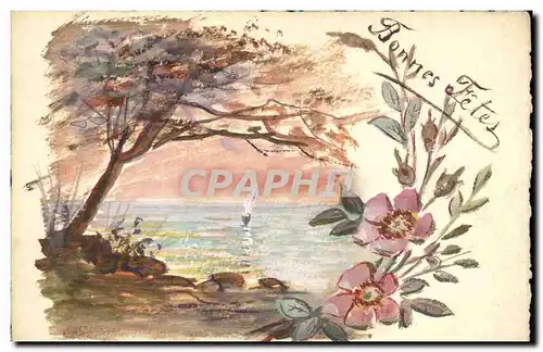 Cartes postales Fantaisie (dessin a la main) Paysage