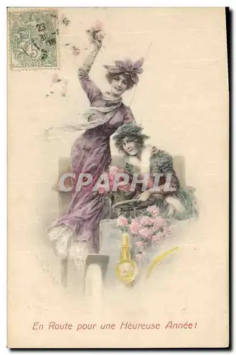 Cartes postales Fantaisie Femmes Automobile