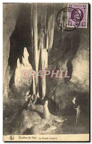 Cartes postales Grotte Grottes de Han La grande draperie