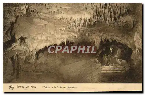 Cartes postales Grotte de Han L&#39entree de la salle des Draperies Grottes