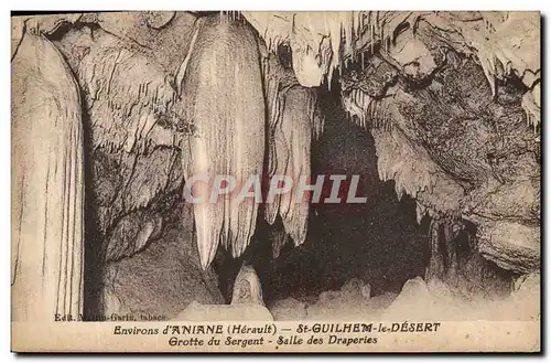 Cartes postales Grotte Grottes Environs d&#39Aniane St Guilhelm le Desert Grotte su sergent Salle des draperies