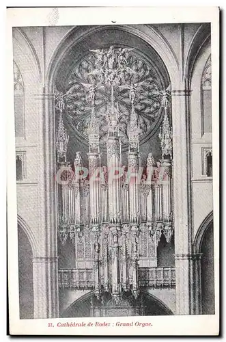 Cartes postales Orgue Cathedrale de Rodez Grand orgue