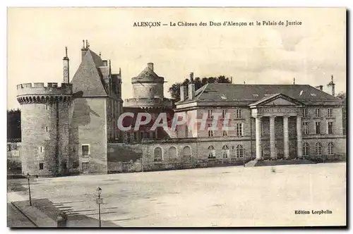 Ansichtskarte AK Alencon Le chateau des Ducs d&#39Alencon et le palais de justice