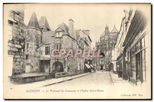 Cartes postales Alencon Le Tribunal de commerce et l&#39eglise Notre Dame