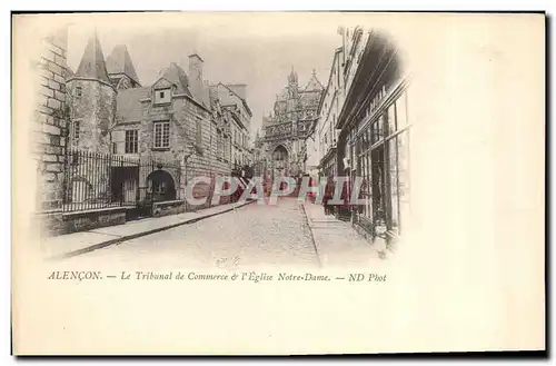 Cartes postales Alencon Le Tribunal de Commerce et l&#39eglise Notre Dame