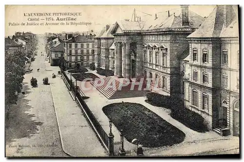 Ansichtskarte AK Aurillac Palais de Justice et Avenue de la Republique