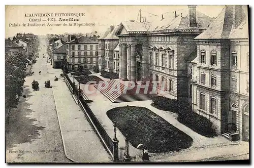 Cartes postales Aurillac Palais de Justice et Avenue de la Republique