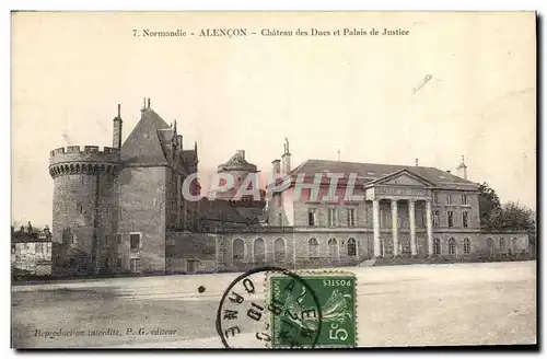 Ansichtskarte AK Alencon Chateau des Ducs et Palais de Justice