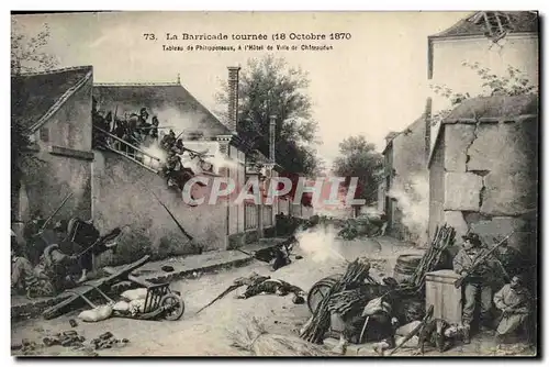 Cartes postales Militaria Guerre de 1870 La barricade tournee