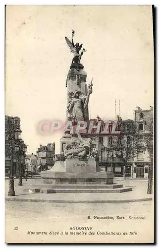 Cartes postales Militaria Guerre de 1870 Soissons Monument eleve a la memoire des combattants de 1870