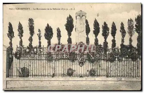 Cartes postales Militaria Guerre de 1870 Champigny Le monument de la defense