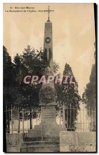 Cartes postales Militaria Guerre de 1870 Bry sur Marne Le monument de l&#39eglise