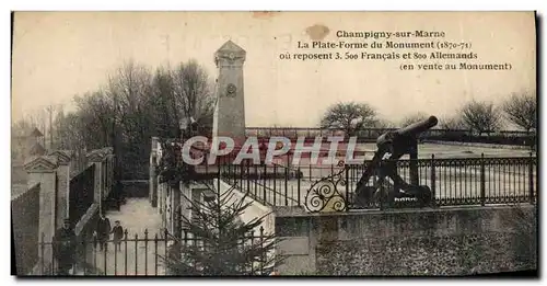 Cartes postales Militaria Guerre de 1870 Champigny sur Marne La plate forme du monument