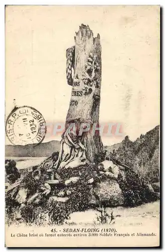 Cartes postales Militaria Guerre de 1870 Sedan Floing le chene brise ou furent enterres environ 3000 soldats fra