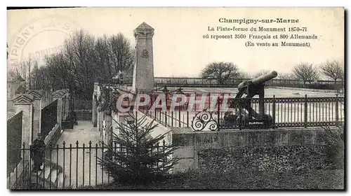 Ansichtskarte AK Militaria Guerre de 1870 Champigny sur Marne La plate forme du monument