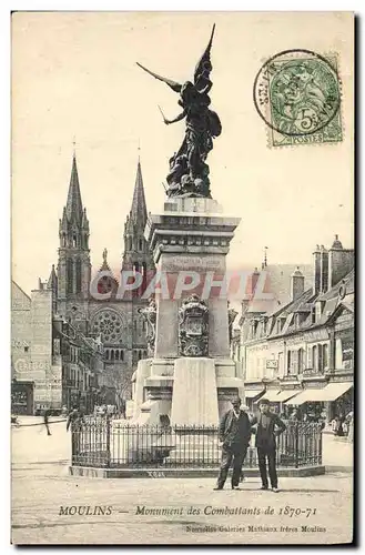 Cartes postales Militaria Guerre de 1870 Moulins Monument des Combattants 1870 1871