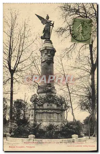 Cartes postales Militaria Guerre de 1870 Perpignan Monument de 1870 aux platanes