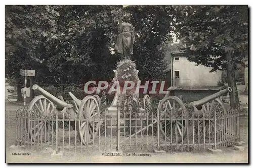 Cartes postales Militaria Guerre de 1870 Vezelise Le monument