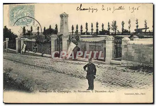 Cartes postales Militaria Guerre de 1870 Monument de Champigny
