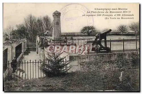Cartes postales Militaria Guerre de 1870 Champigny sur Marne La plate forme du monument