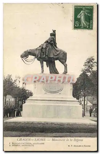 Cartes postales Militaria Guerre de 1870 Chalon sur Saone Monument de la Defense