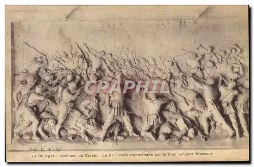 Cartes postales Militaria Guerre de 1870 Le Bourget Interieur du caveau La barricade commandee par le Commandant