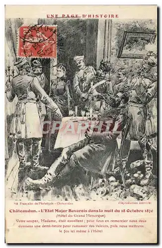 Cartes postales Militaria Guerre de 1870 Chateaudun L&#39Etat Major Bavarois dans la nuit du 18 octobre 1870 Hot
