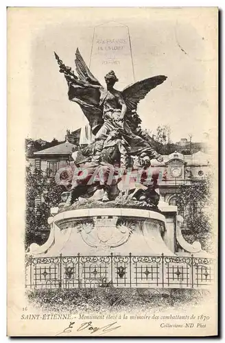 Cartes postales Militaria Guerre de 1870 Saint Etienne Monument eleve a la memoire des combattants de 1870