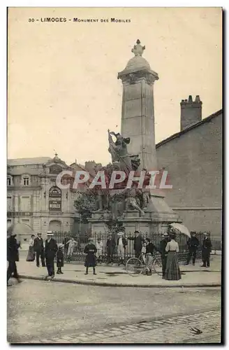 Cartes postales Militaria Guerre de 1870 Limoges Monument des Mobiles