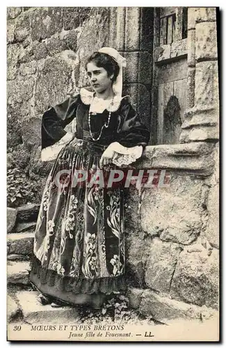 Cartes postales Folklore Jeune fille de Fouesnant