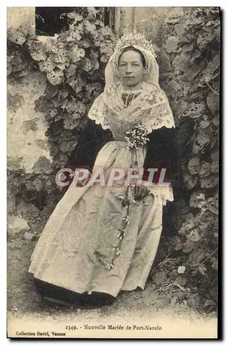 Cartes postales Folklore Nouvelle mariee de Port Navalo Mariage