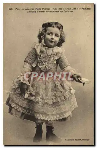 Cartes postales Folklore Pour ses amis les petits pauvres Un jour de fete a Penhars Costume d&#39enfant des envi