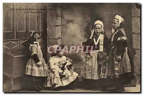 Ansichtskarte AK Folklore Costumes d&#39enfants de Pont L&#39Abbe et de Pluguffon