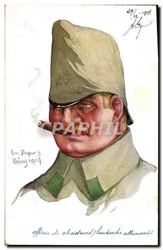 Cartes postales Fantaisie Illustrateur Dupuis Militaria Officier de chasseurs Landwehr allemand