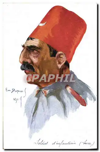 Ansichtskarte AK Fantaisie Illustrateur Dupuis Militaria Soldat d&#39infanterie Turc Turquie Turkey