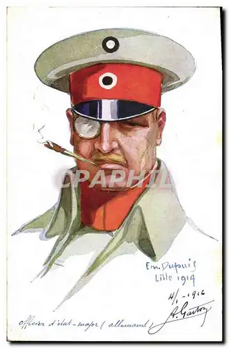 Ansichtskarte AK Fantaisie Illustrateur Dupuis Militaria Officier d&#39Etat Major Allemand