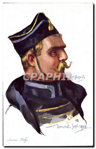 Cartes postales Fantaisie Illustrateur Dupuis Militaria Lancier belge